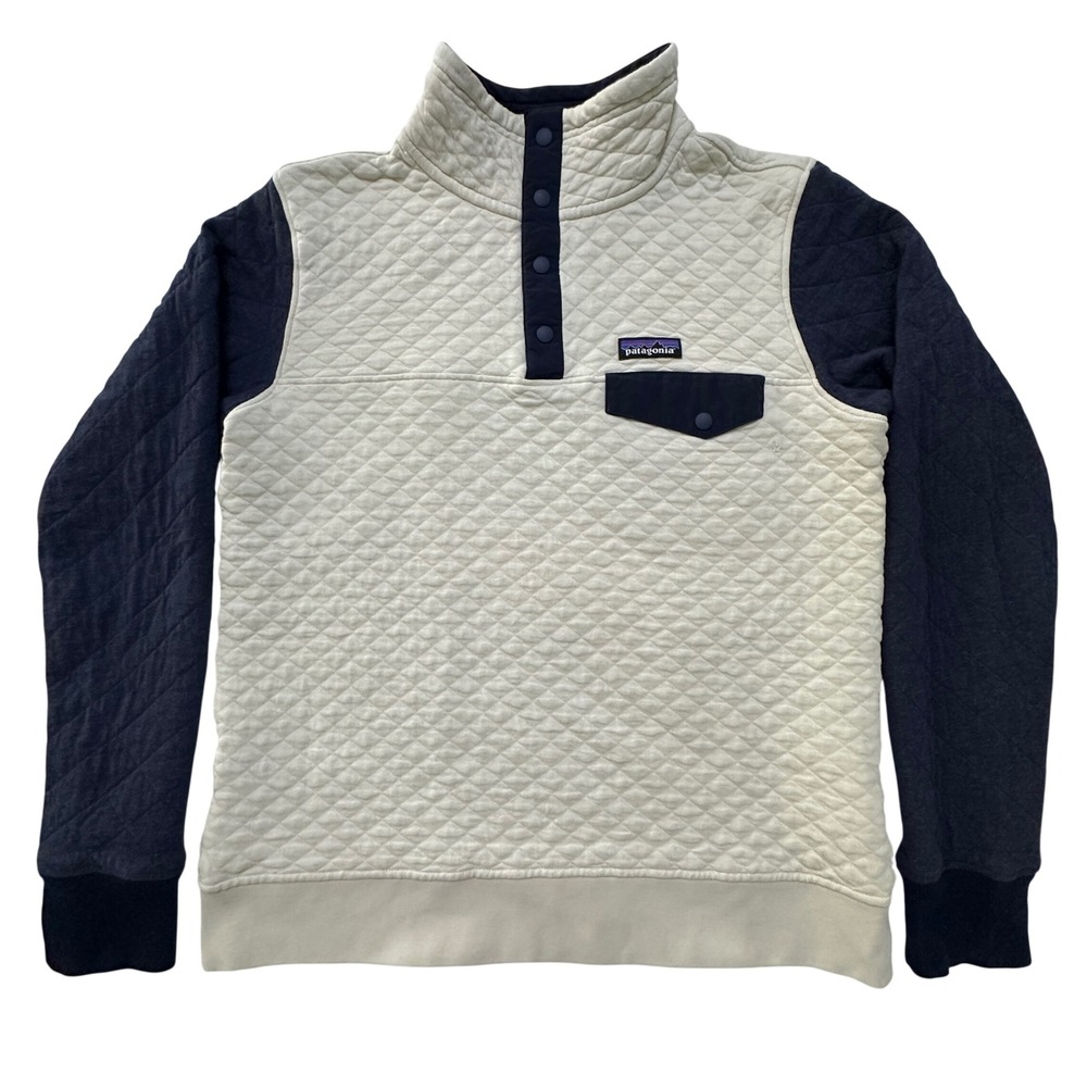 Patagonia Quilt Snap-T Pullover Womens M Diamond Quilted Organic Cotton Gorpcore
